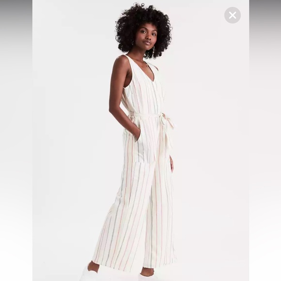 American Eagle Outfitters Pants - American Eagle Striped V-Neck Jumpsuit Size Small